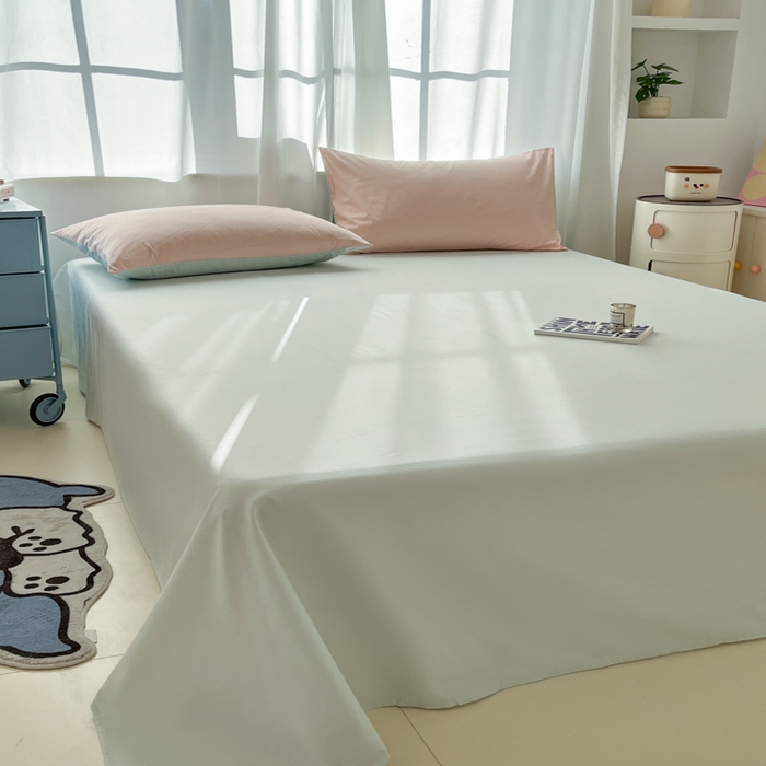 91家纺网 家纺一手货源 找家纺 泽西家纺+V17798841158发大图 2026新款A类全棉纯棉13376单品床单床单单件 云水绿