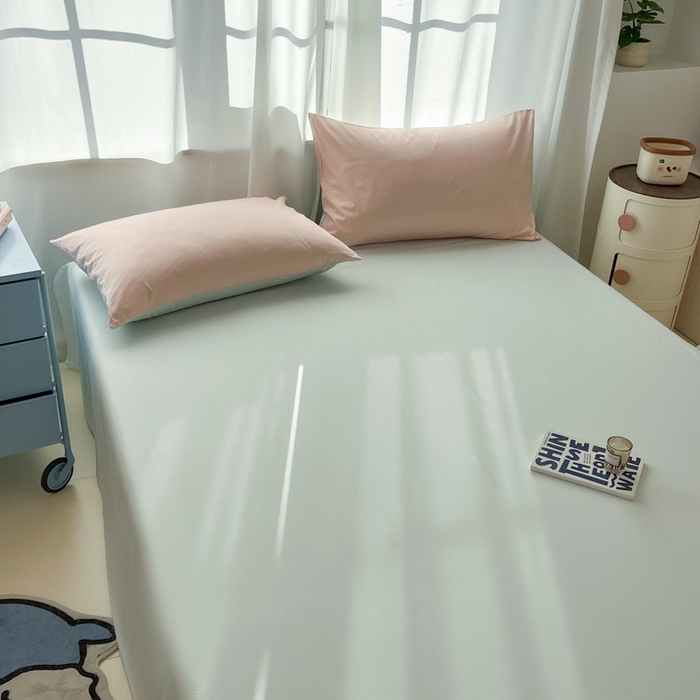 91家纺网 家纺一手货源 找家纺 泽西家纺+V17798841158发大图 2026新款A类全棉纯棉13376单品床单床单单件 云水绿