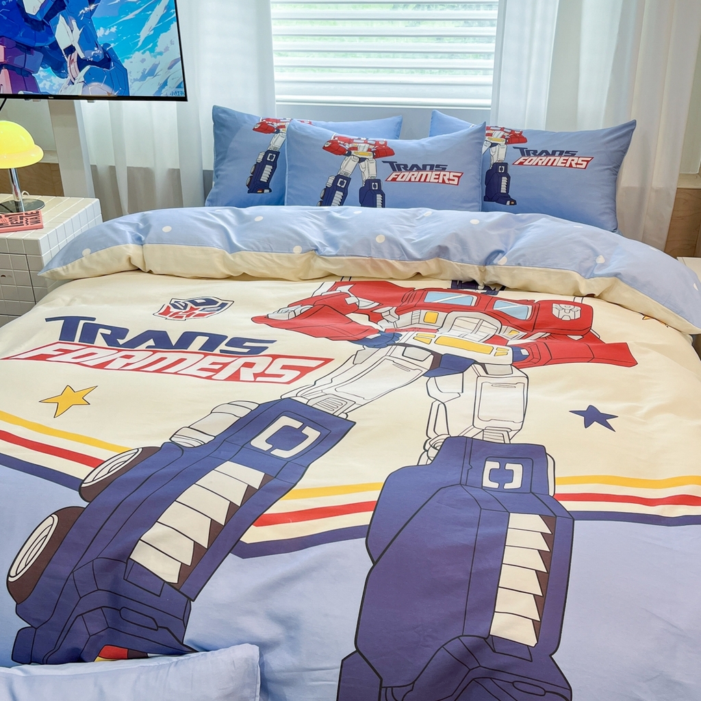 91家纺网 家纺一手货源 找家纺 （总）孩子王家纺 2026新款卡通全棉纯棉正版授权大版变形金刚四件套