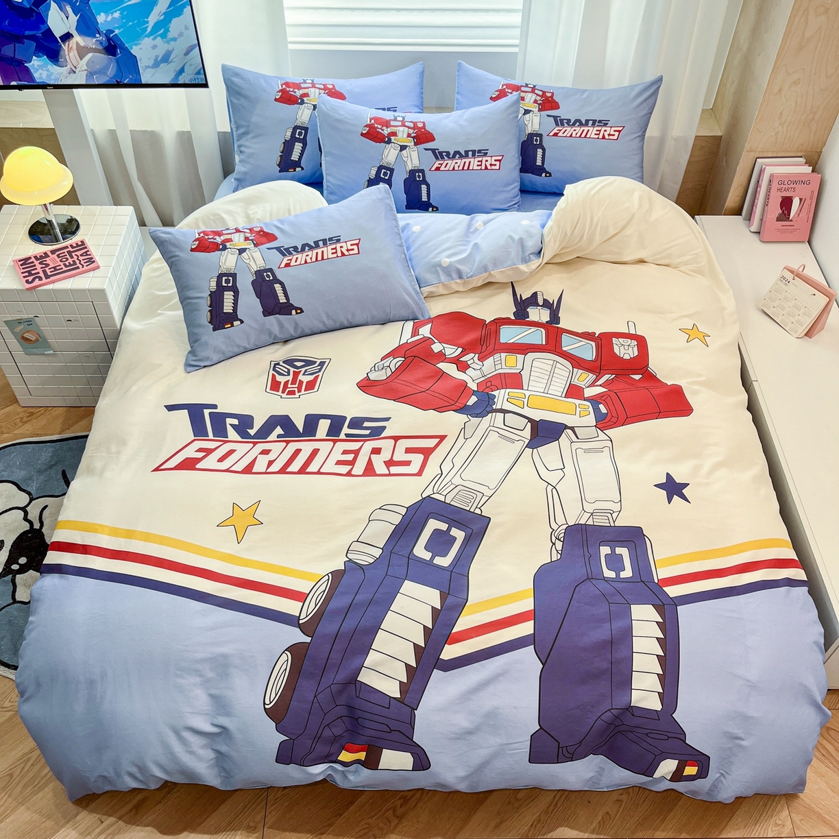 91家纺网 家纺一手货源 找家纺 （总）孩子王家纺 2026新款卡通全棉纯棉正版授权大版变形金刚四件套