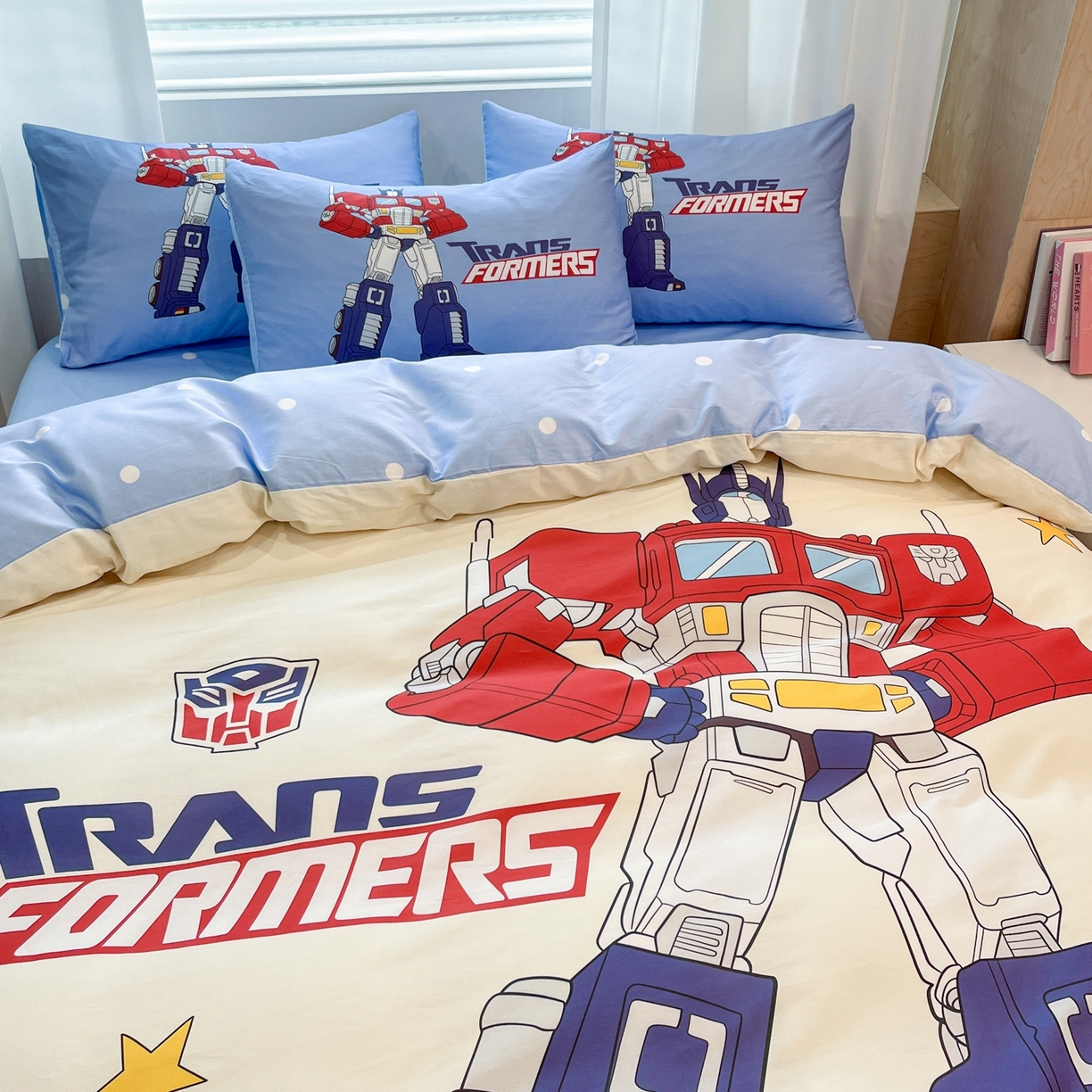 91家纺网 家纺一手货源 找家纺 （总）孩子王家纺 2026新款卡通全棉纯棉正版授权大版变形金刚四件套