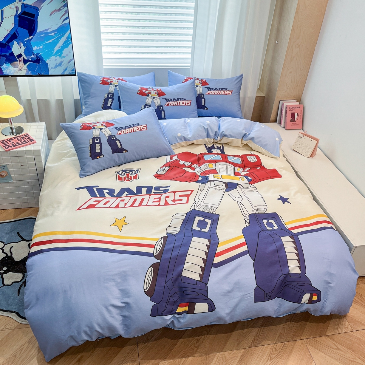 91家纺网 家纺一手货源 找家纺 （总）孩子王家纺 2026新款卡通全棉纯棉正版授权大版变形金刚四件套