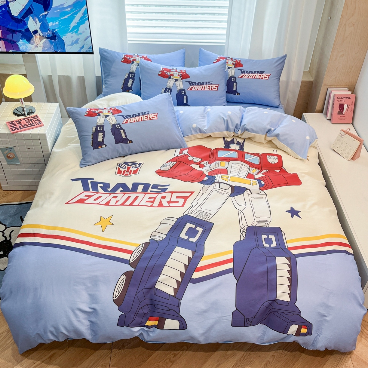 91家纺网 家纺一手货源 找家纺 （总）孩子王家纺 2026新款卡通全棉纯棉正版授权大版变形金刚四件套