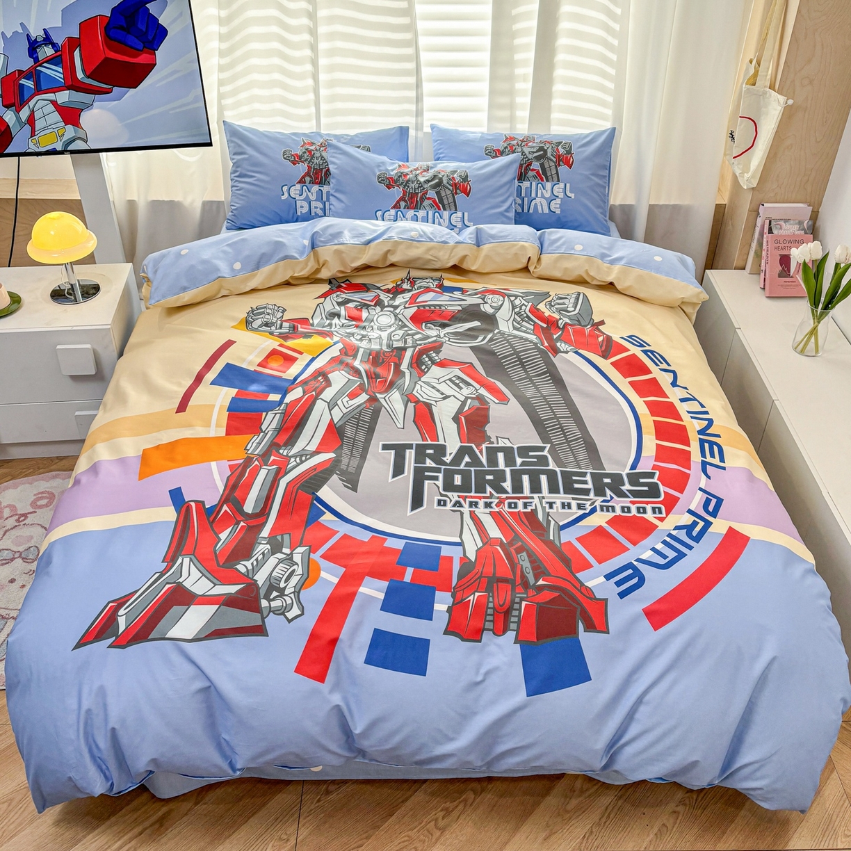 91家纺网 家纺一手货源 找家纺 （总）孩子王家纺 2026新款卡通全棉纯棉正版授权大版变形金刚四件套