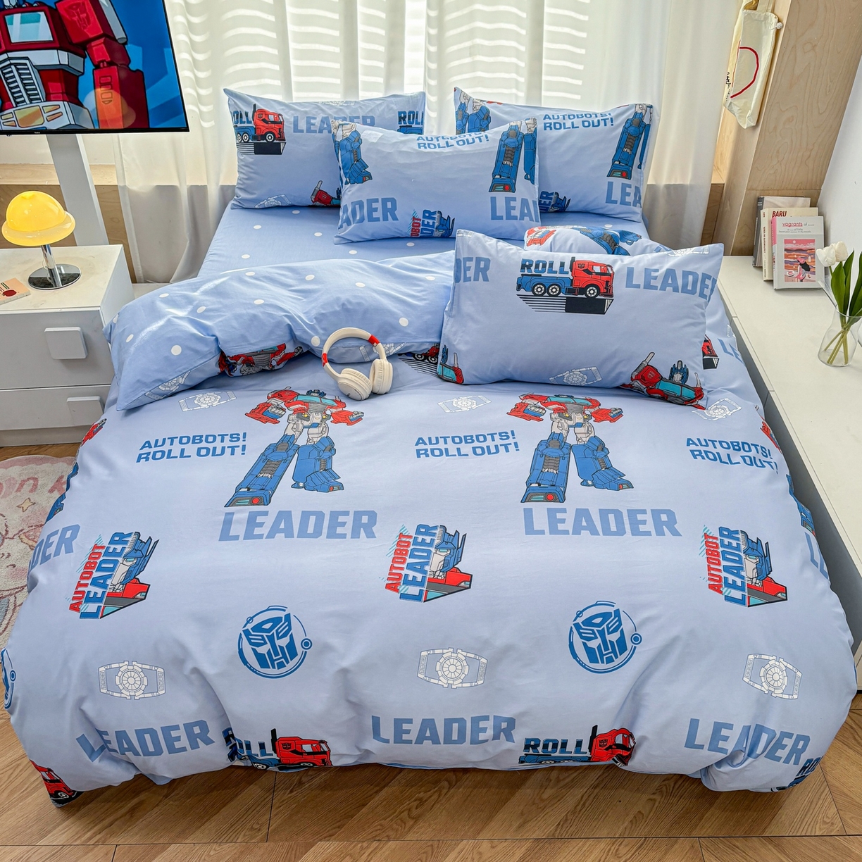 91家纺网 家纺一手货源 找家纺 （总）孩子王家纺 2026新款卡通全棉纯棉正版授权大版变形金刚四件套