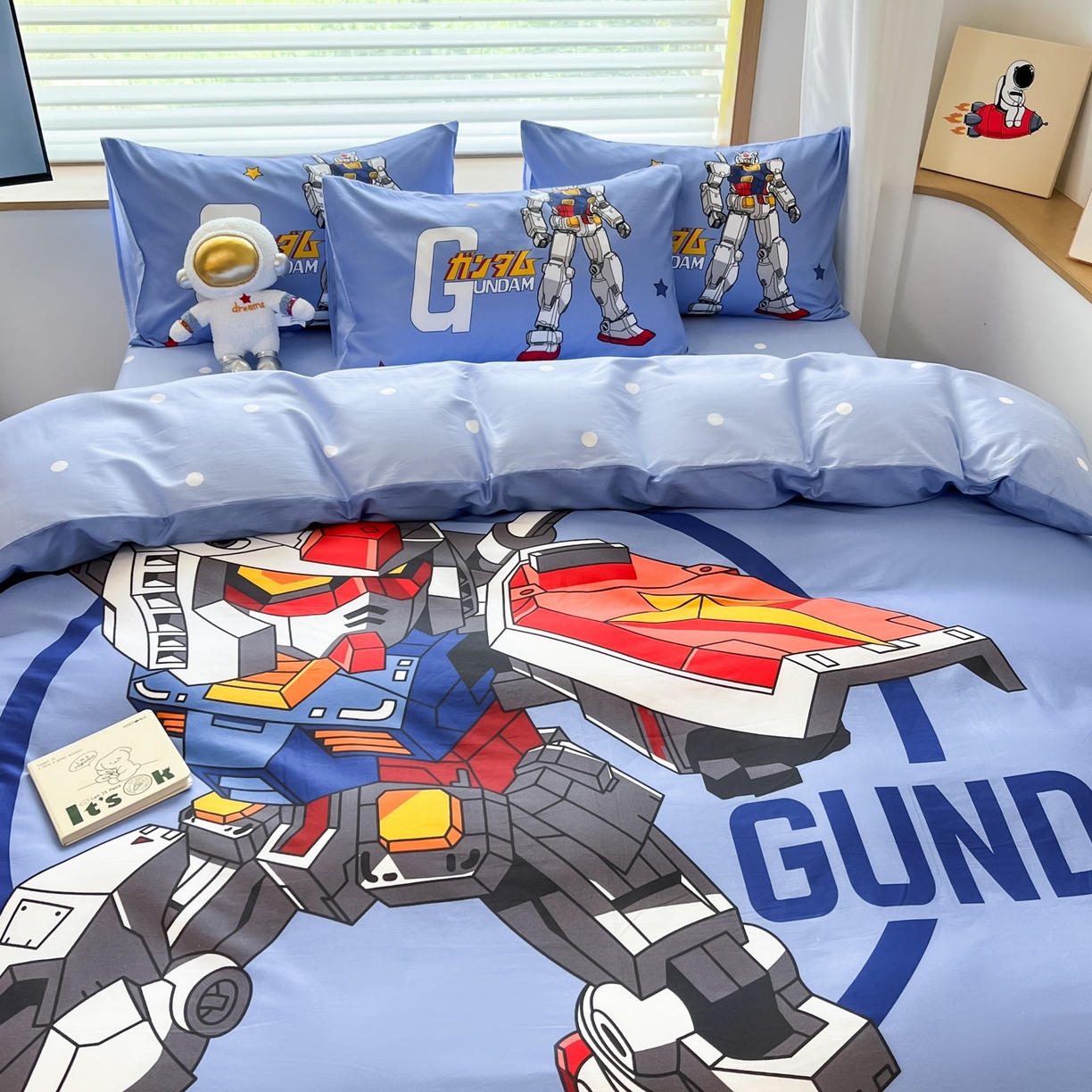 91家纺网 家纺一手货源 找家纺 孩子王家纺 2026新款卡通全棉纯棉正版授权大版变形金刚四件套 钢铁侠