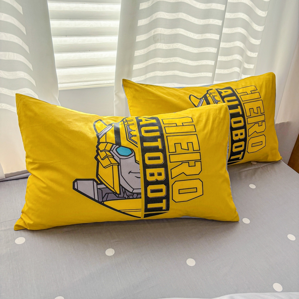 91家纺网 家纺一手货源 找家纺 孩子王家纺 2026新款卡通全棉纯棉正版授权大版变形金刚四件套 超能大黄蜂