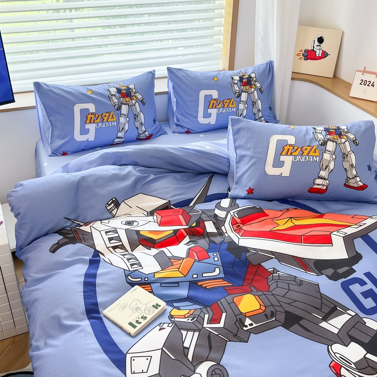 91家纺网 家纺一手货源 找家纺 孩子王家纺 2026新款卡通全棉纯棉正版授权大版变形金刚四件套 钢铁侠