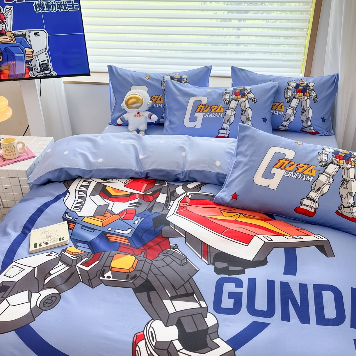 91家纺网 家纺一手货源 找家纺 孩子王家纺 2026新款卡通全棉纯棉正版授权大版变形金刚四件套 钢铁侠