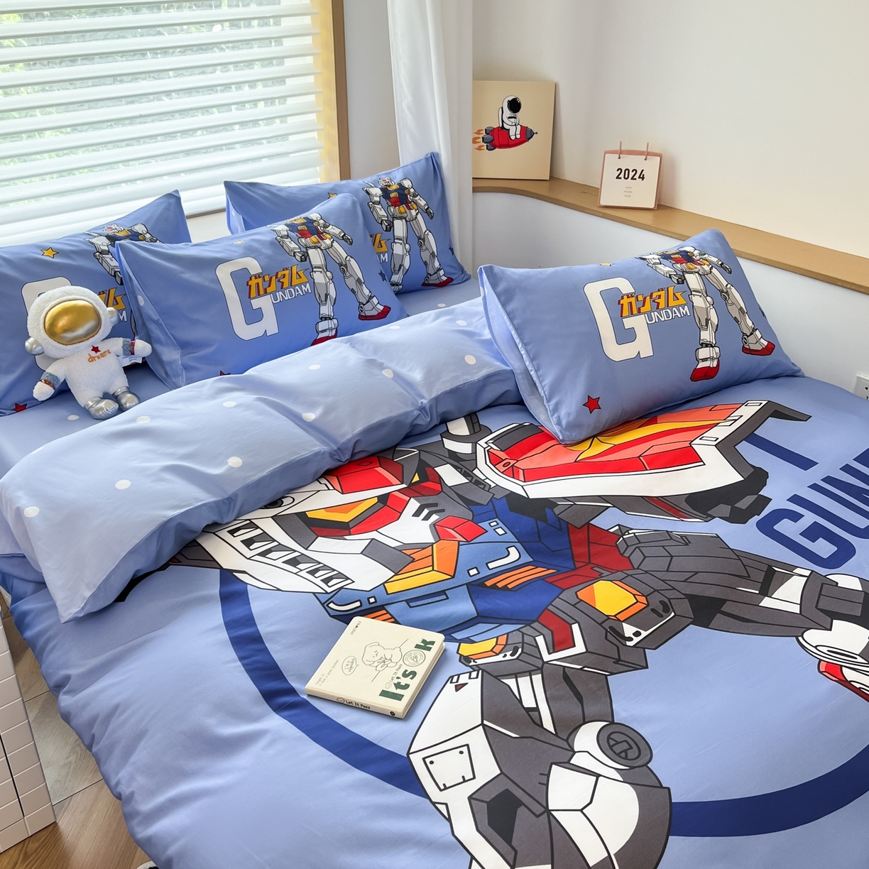 91家纺网 家纺一手货源 找家纺 孩子王家纺 2026新款卡通全棉纯棉正版授权大版变形金刚四件套 钢铁侠