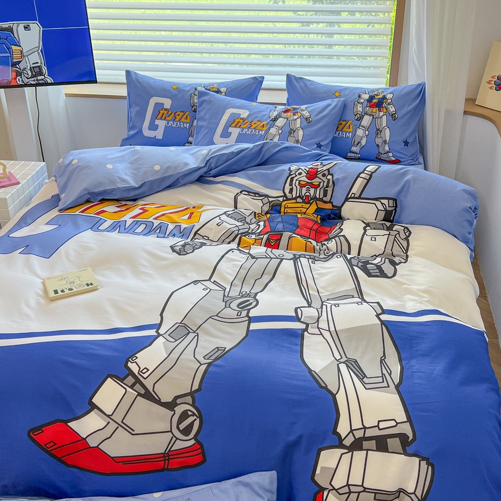 91家纺网 家纺一手货源 找家纺 孩子王家纺 2026新款卡通全棉纯棉正版授权大版变形金刚四件套 擎天柱