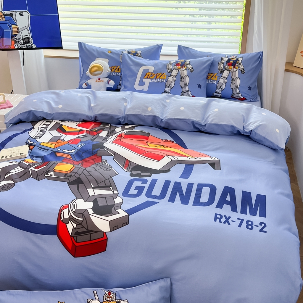 91家纺网 家纺一手货源 找家纺 孩子王家纺 2026新款卡通全棉纯棉正版授权大版变形金刚四件套 钢铁侠