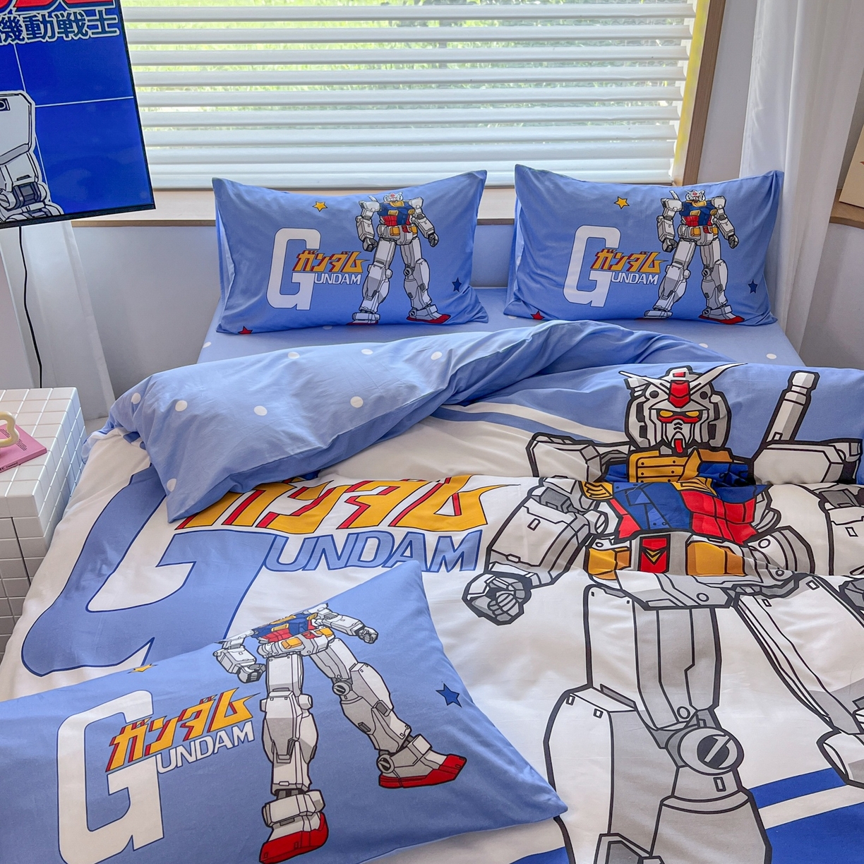 91家纺网 家纺一手货源 找家纺 孩子王家纺 2026新款卡通全棉纯棉正版授权大版变形金刚四件套 擎天柱