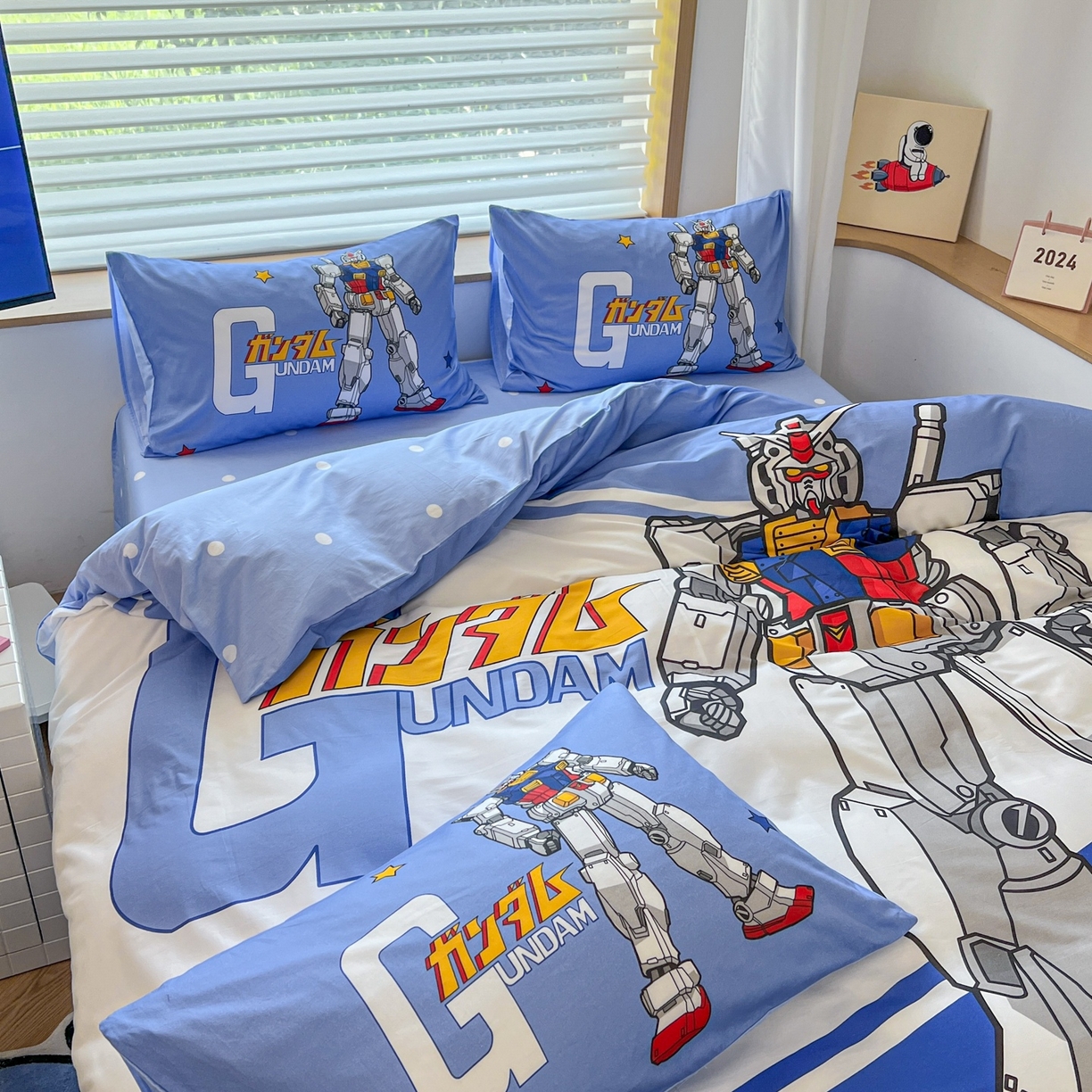 91家纺网 家纺一手货源 找家纺 孩子王家纺 2026新款卡通全棉纯棉正版授权大版变形金刚四件套 擎天柱