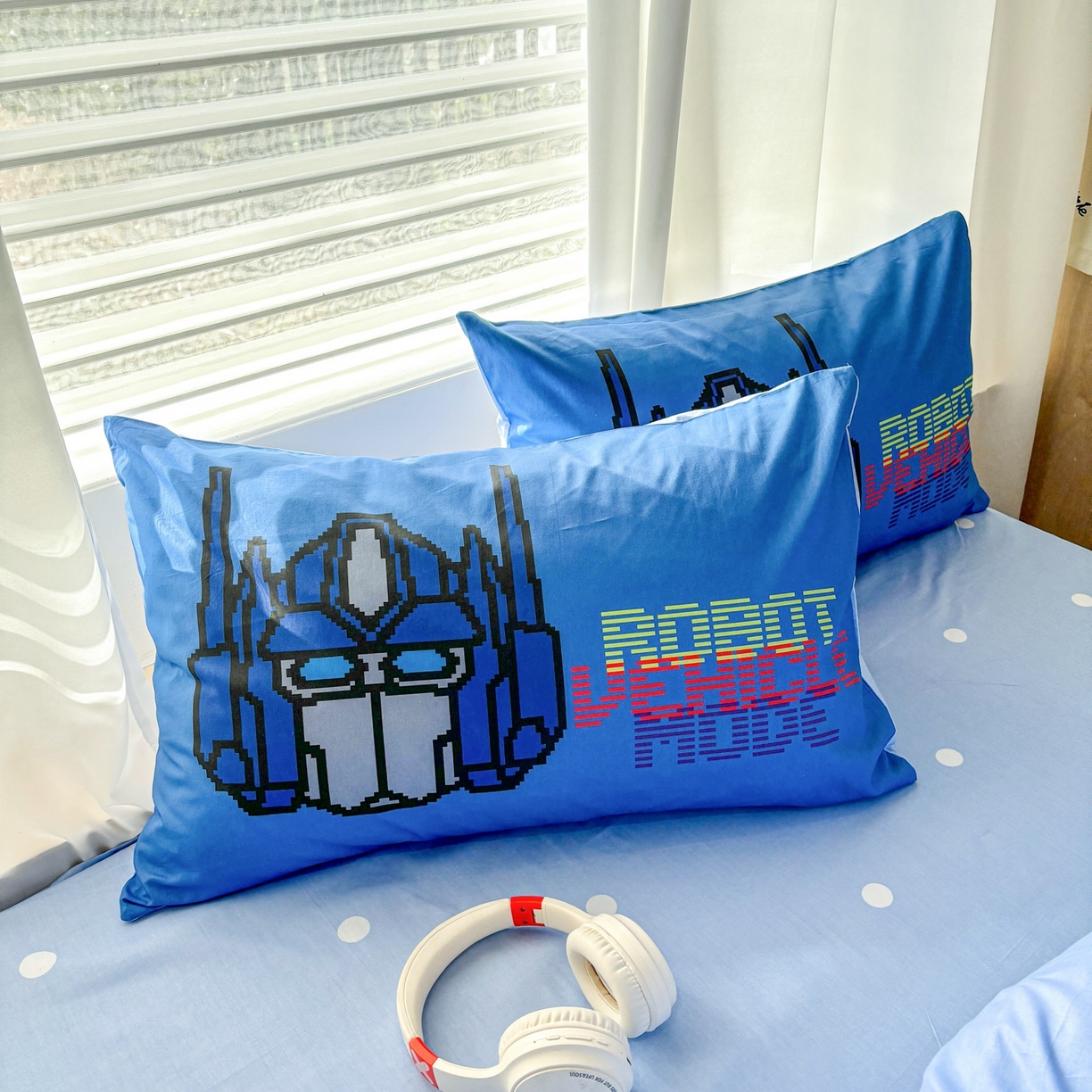 91家纺网 家纺一手货源 找家纺 孩子王家纺 2026新款卡通全棉纯棉正版授权大版变形金刚四件套 机甲擎天柱