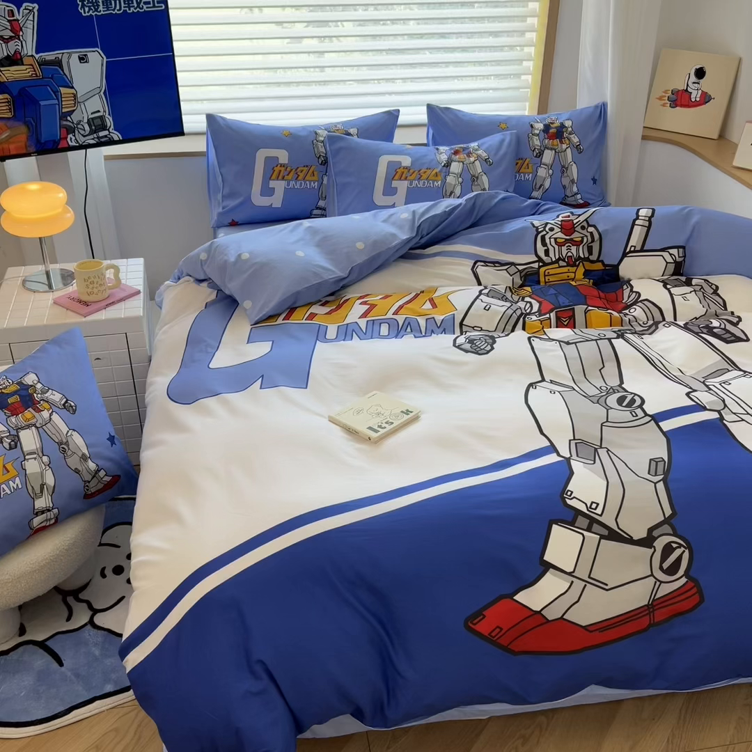 91家纺网 家纺一手货源 找家纺 孩子王家纺 2026新款卡通全棉纯棉正版授权大版变形金刚四件套 擎天柱