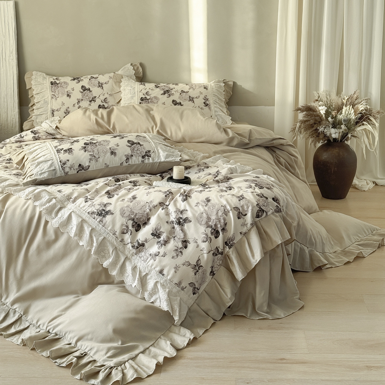 91家纺网 家纺一手货源 找家纺 （总）亲亲公主 2026新款全棉法式棉麻四件套（券后控价不低于 338）