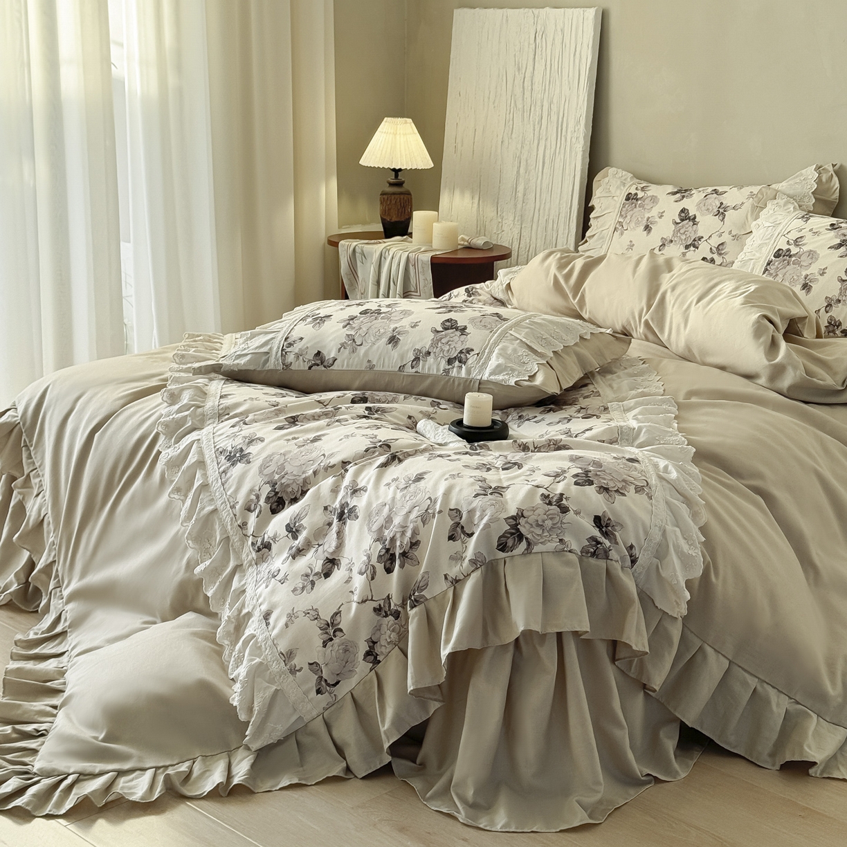 91家纺网 家纺一手货源 找家纺 （总）亲亲公主 2026新款全棉法式棉麻四件套（券后控价不低于 338）