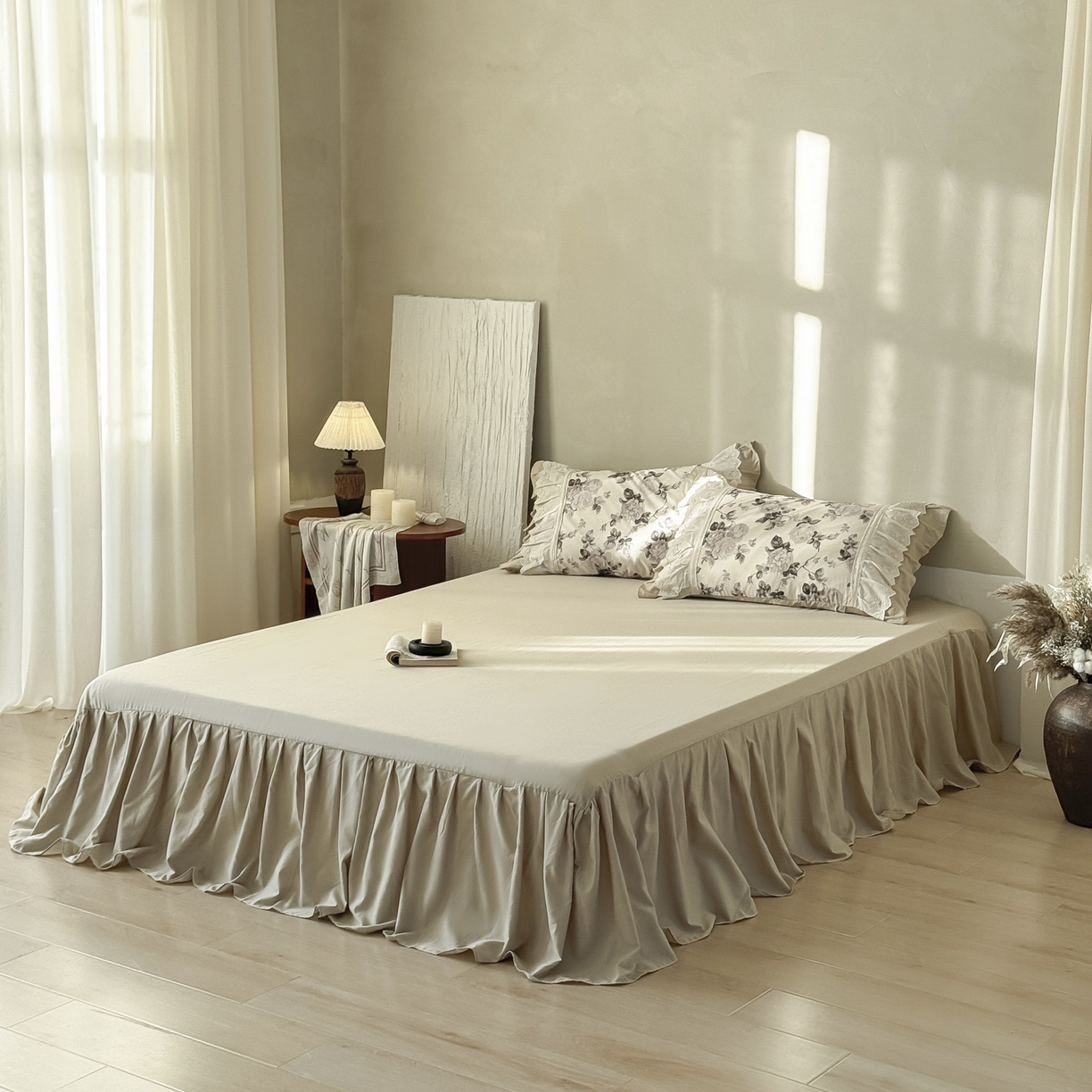 91家纺网 家纺一手货源 找家纺 亲亲公主 2026新款全棉法式棉麻四件套（券后控价不低于 338） 法复古玫瑰