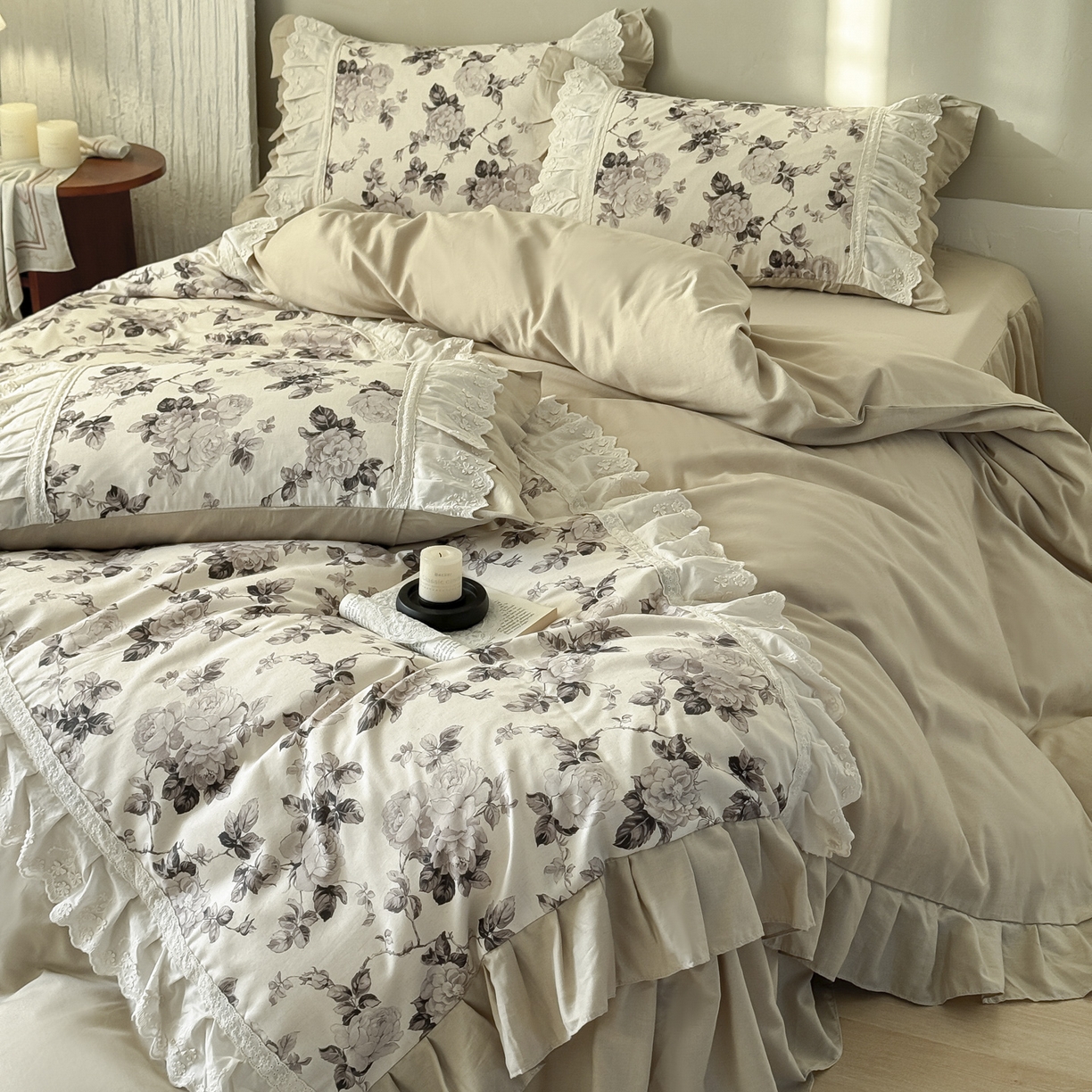 91家纺网 家纺一手货源 找家纺 （总）亲亲公主 2026新款全棉法式棉麻四件套（券后控价不低于 338）