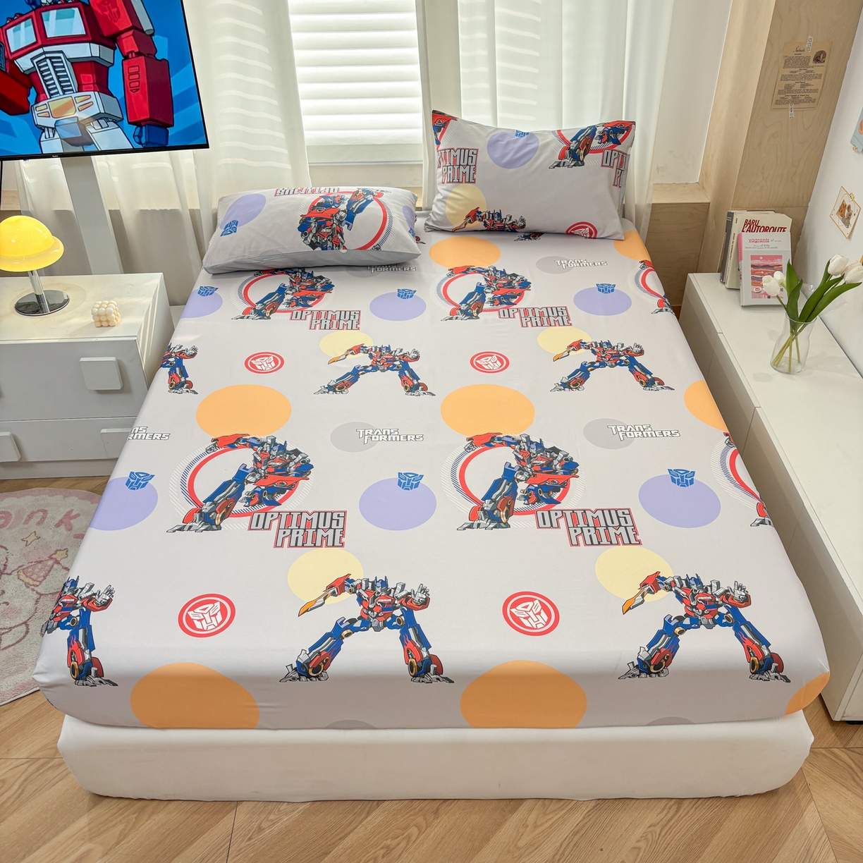 91家纺网 家纺一手货源 找家纺 （总）孩子王家纺 2026新款卡通全棉纯棉正版授权大版变形金刚单床笠床笠单件