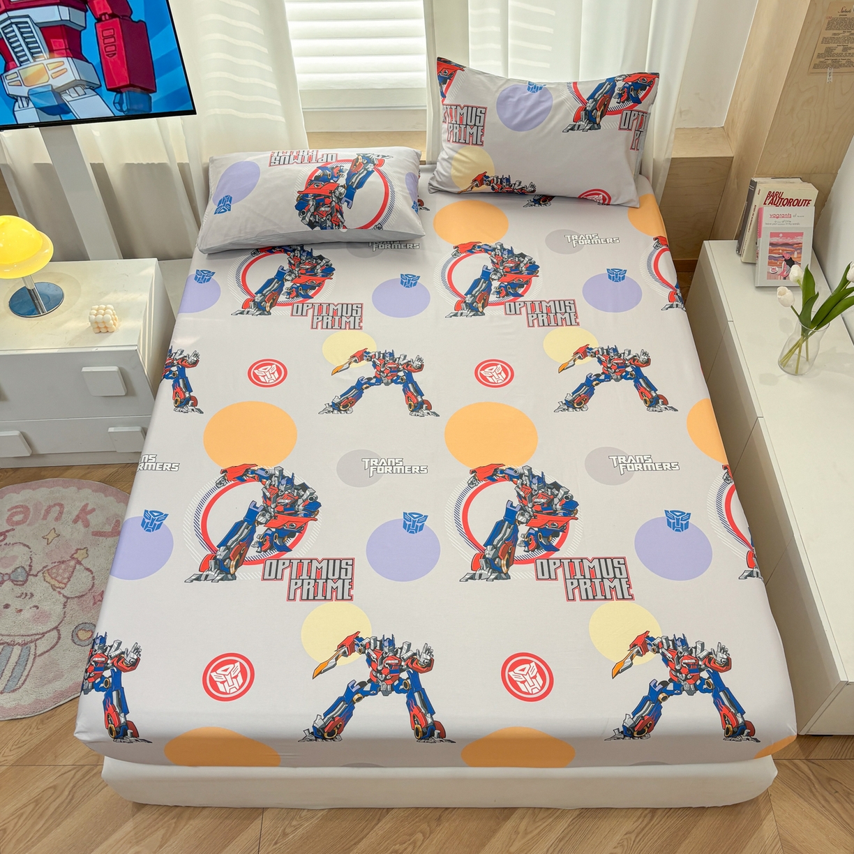 91家纺网 家纺一手货源 找家纺 （总）孩子王家纺 2026新款卡通全棉纯棉正版授权大版变形金刚单床笠床笠单件