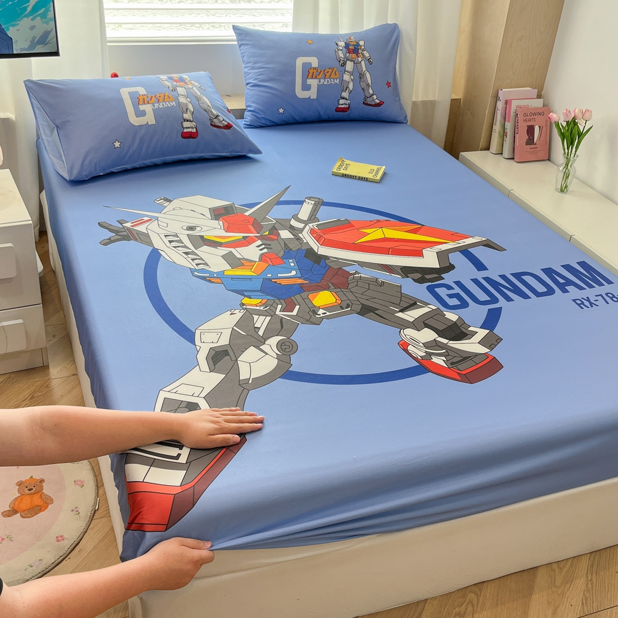 91家纺网 家纺一手货源 找家纺 孩子王家纺 2026新款卡通全棉纯棉正版授权大版变形金刚单床笠床笠单件 钢铁侠