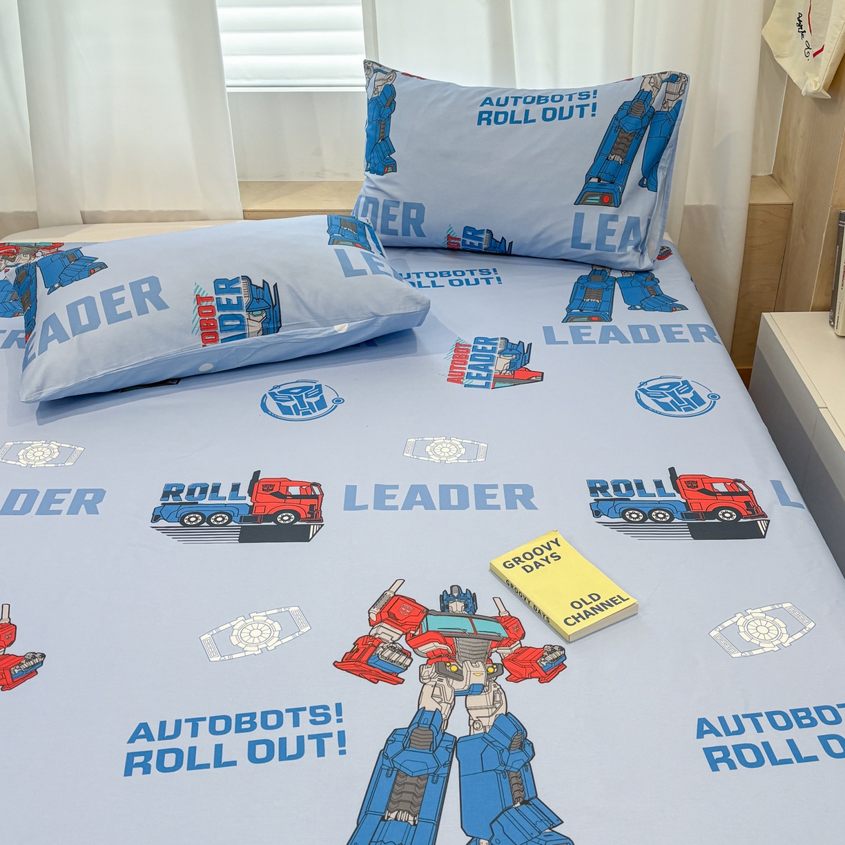 91家纺网 家纺一手货源 找家纺 孩子王家纺 2026新款卡通全棉纯棉正版授权大版变形金刚单床笠床笠单件 领袖擎天柱