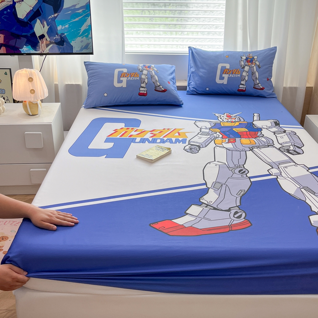 91家纺网 家纺一手货源 找家纺 孩子王家纺 2026新款卡通全棉纯棉正版授权大版变形金刚单床笠床笠单件 擎天柱