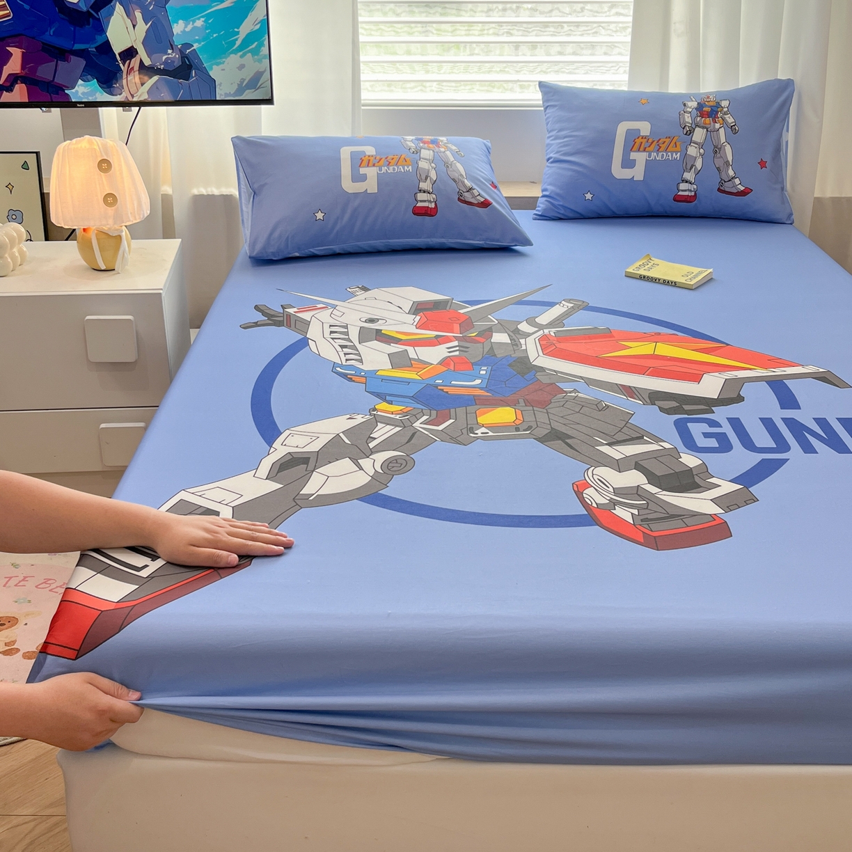 91家纺网 家纺一手货源 找家纺 孩子王家纺 2026新款卡通全棉纯棉正版授权大版变形金刚单床笠床笠单件 钢铁侠