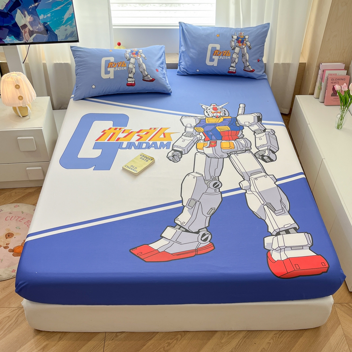 91家纺网 家纺一手货源 找家纺 孩子王家纺 2026新款卡通全棉纯棉正版授权大版变形金刚单床笠床笠单件 擎天柱