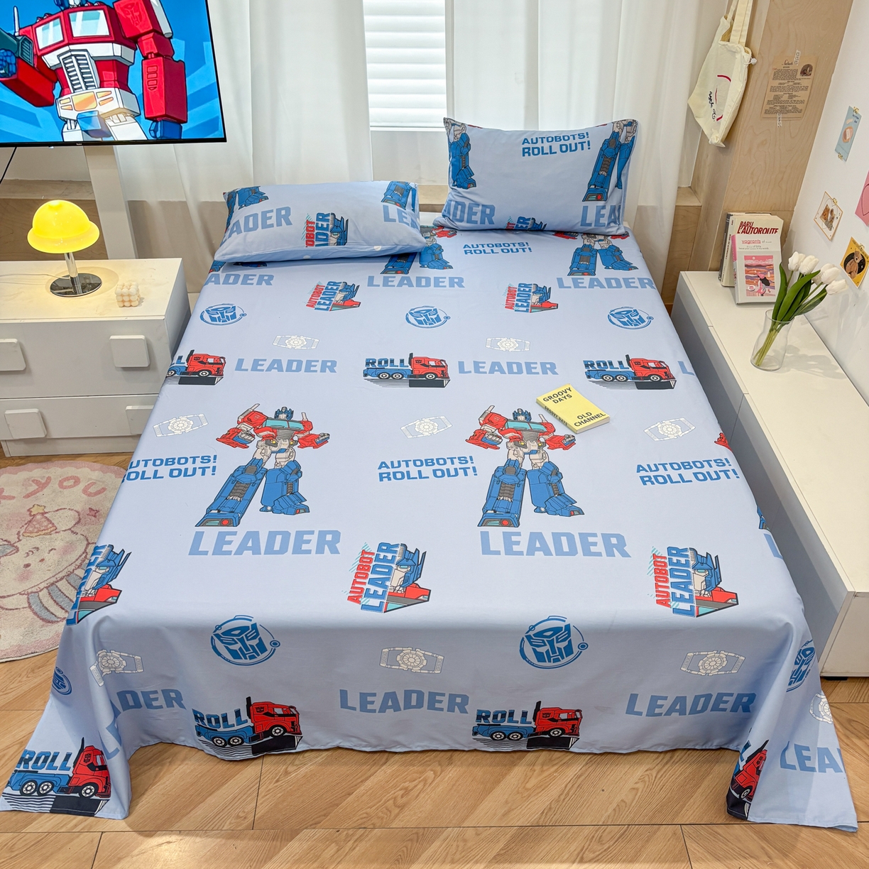 91家纺网 家纺一手货源 找家纺 （总）孩子王家纺 2026新款卡通全棉纯棉正版授权大版变形金刚单床单床单单件