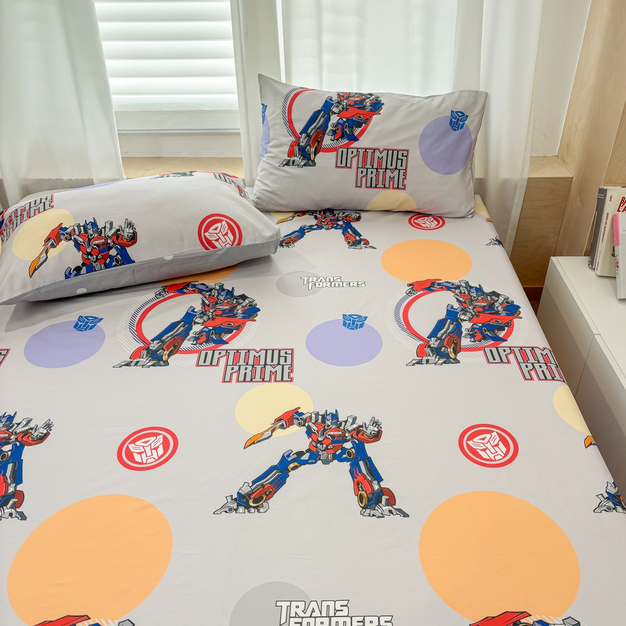 91家纺网 家纺一手货源 找家纺 孩子王家纺 2026新款卡通全棉纯棉正版授权大版变形金刚单床单床单单件 变形机甲