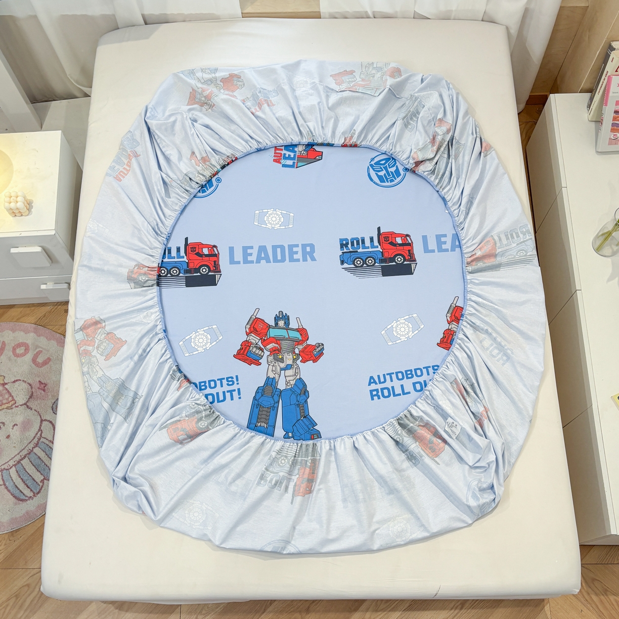 91家纺网 家纺一手货源 找家纺 孩子王家纺 2026新款卡通全棉纯棉正版授权大版变形金刚单床单床单单件 领袖擎天柱