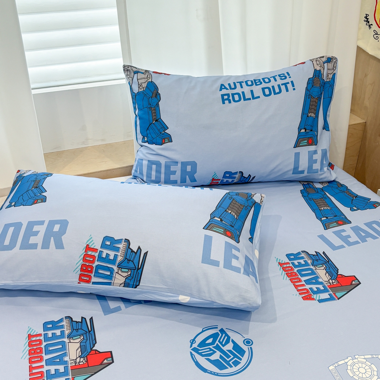 91家纺网 家纺一手货源 找家纺 孩子王家纺 2026新款卡通全棉纯棉正版授权大版变形金刚单床单床单单件 领袖擎天柱