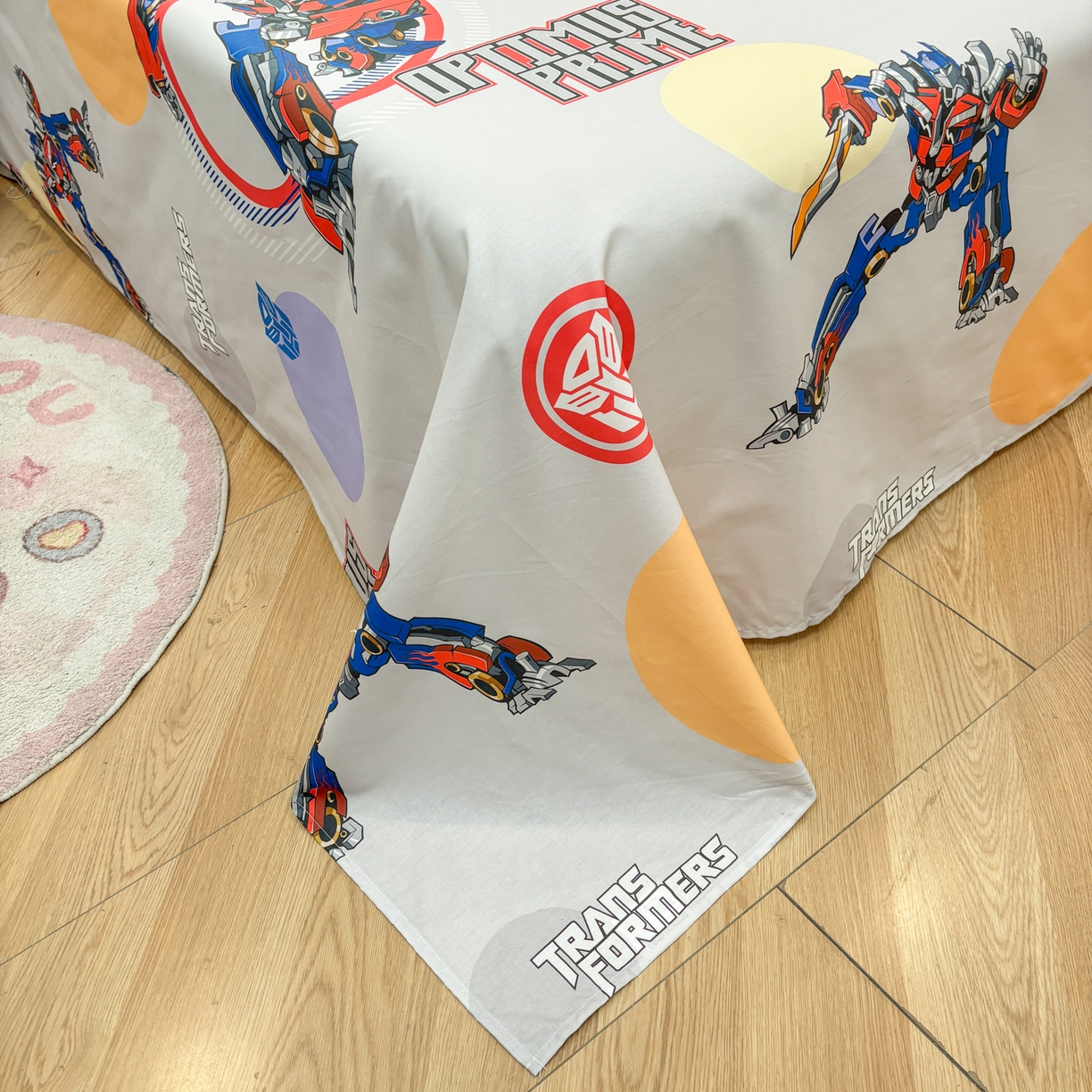 91家纺网 家纺一手货源 找家纺 孩子王家纺 2026新款卡通全棉纯棉正版授权大版变形金刚单床单床单单件 变形机甲