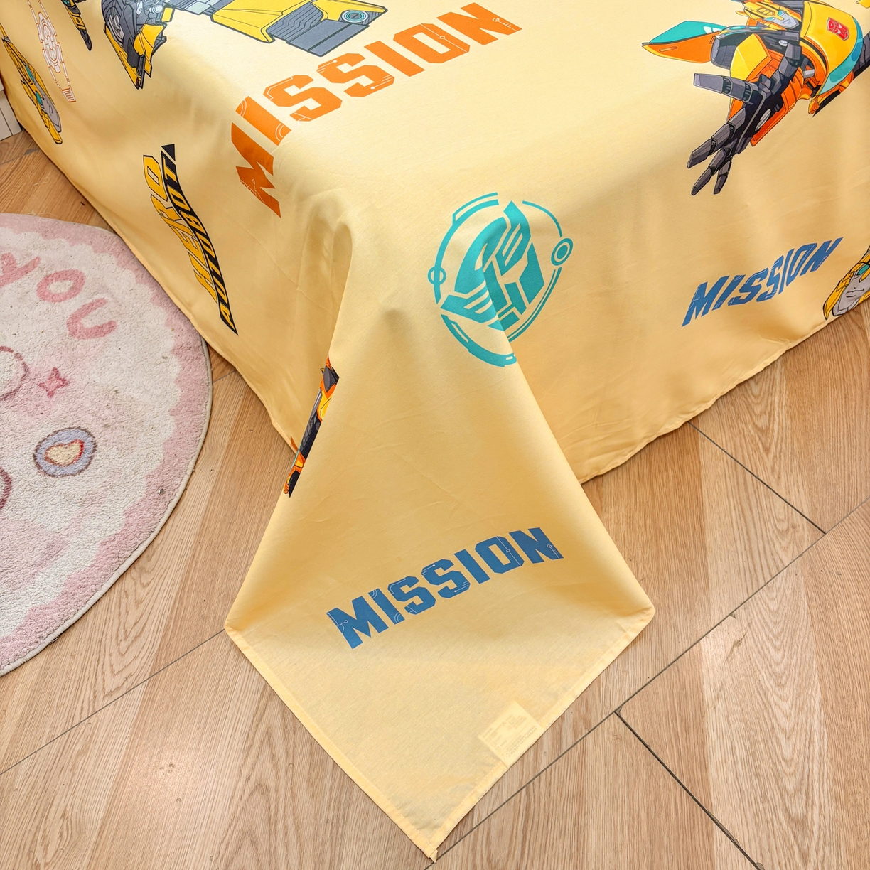 91家纺网 家纺一手货源 找家纺 孩子王家纺 2026新款卡通全棉纯棉正版授权大版变形金刚单床单床单单件 黄蜂伙伴