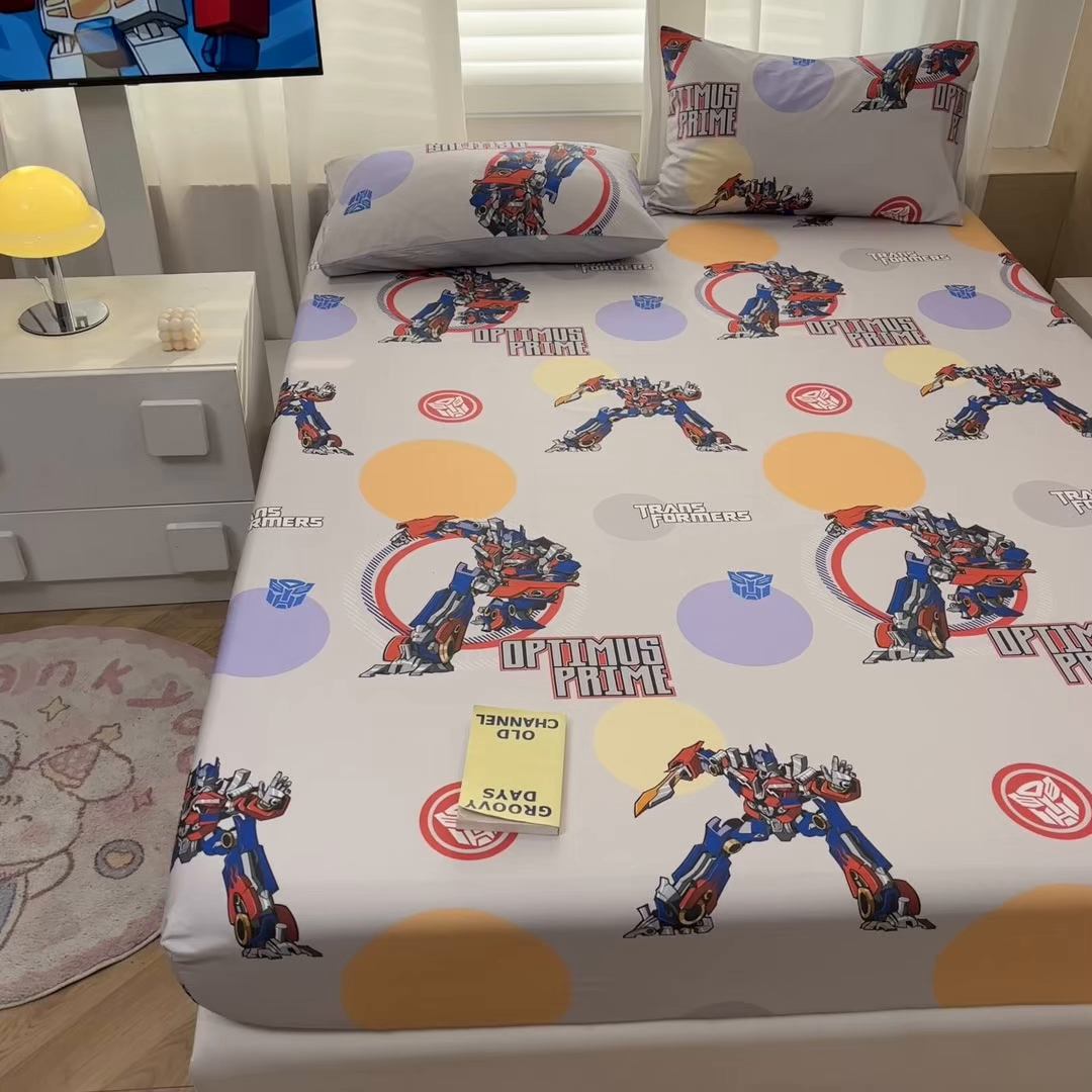 91家纺网 家纺一手货源 找家纺 （总）孩子王家纺 2026新款卡通全棉纯棉正版授权大版变形金刚单床笠床笠单件