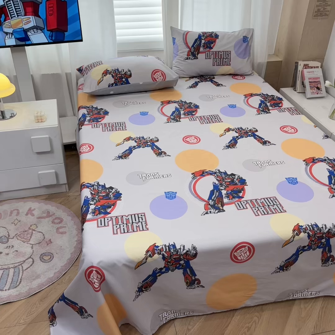 91家纺网 家纺一手货源 找家纺 （总）孩子王家纺 2026新款卡通全棉纯棉正版授权大版变形金刚单床单床单单件