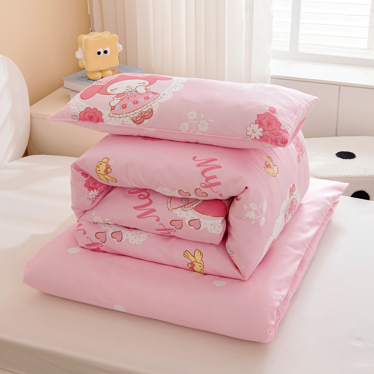 91家纺网 家纺一手货源 找家纺 （总）孩子王家纺 2026新款卡通全棉纯棉正版授权三丽鸥幼儿园套件三件套六件套多件套