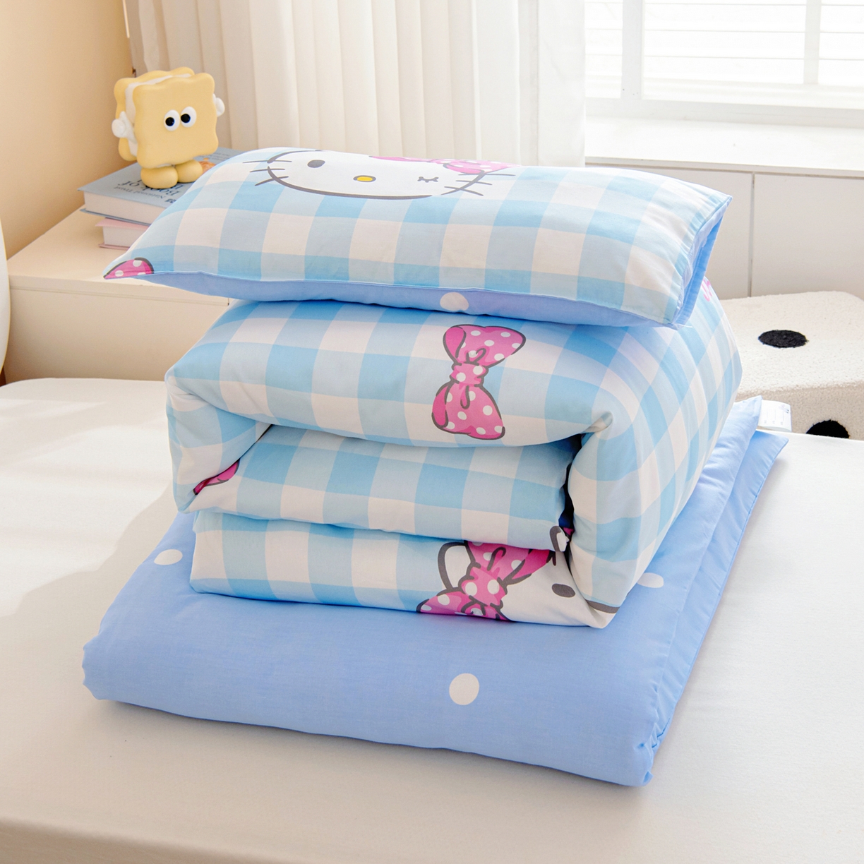 孩子王家纺 2026新款卡通全棉纯棉正版授权三丽鸥幼儿园套件三件套六件套多件套 甜美kt