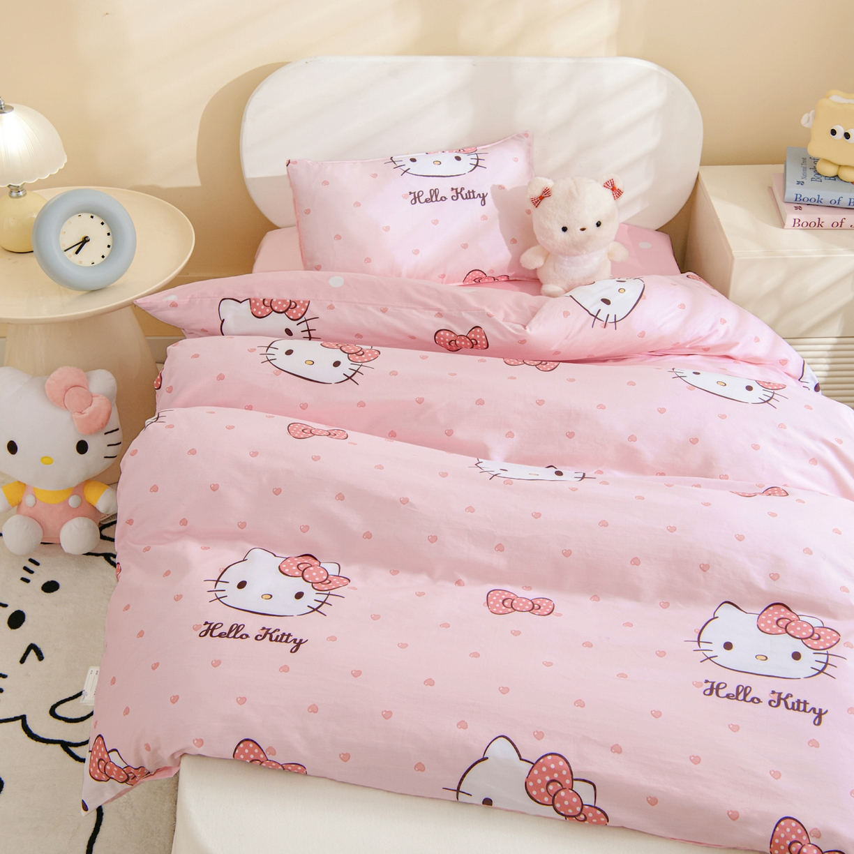 91家纺网 家纺一手货源 找家纺 孩子王家纺 2026新款卡通全棉纯棉正版授权三丽鸥幼儿园套件三件套六件套多件套 甜糯kt