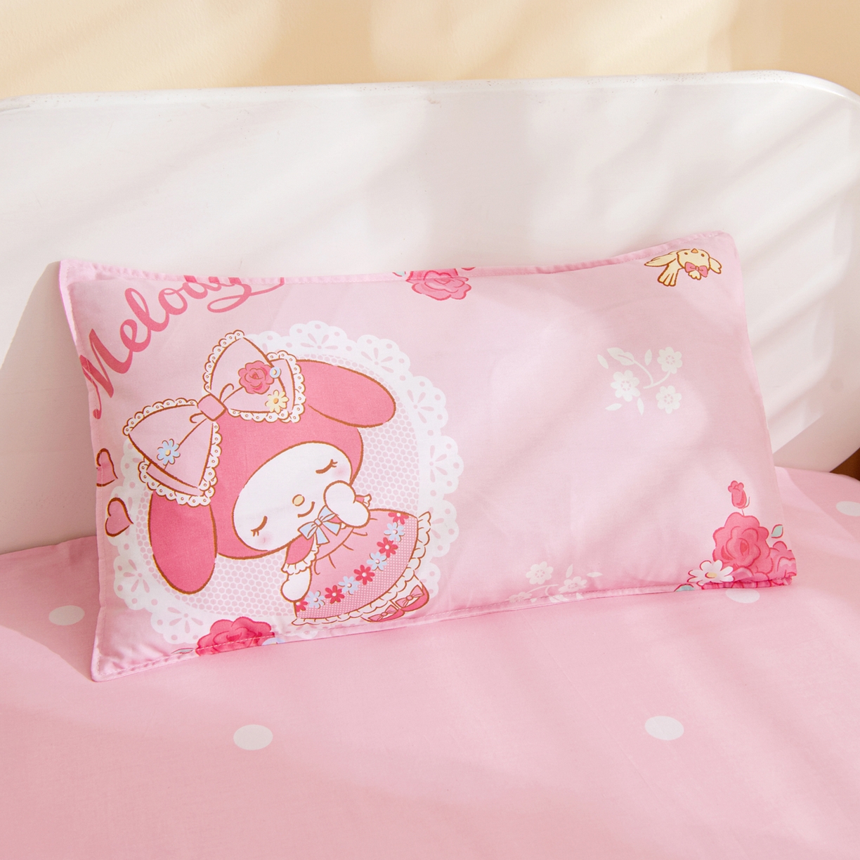 91家纺网 家纺一手货源 找家纺 孩子王家纺 2026新款卡通全棉纯棉正版授权三丽鸥幼儿园套件三件套六件套多件套 晚安美乐蒂