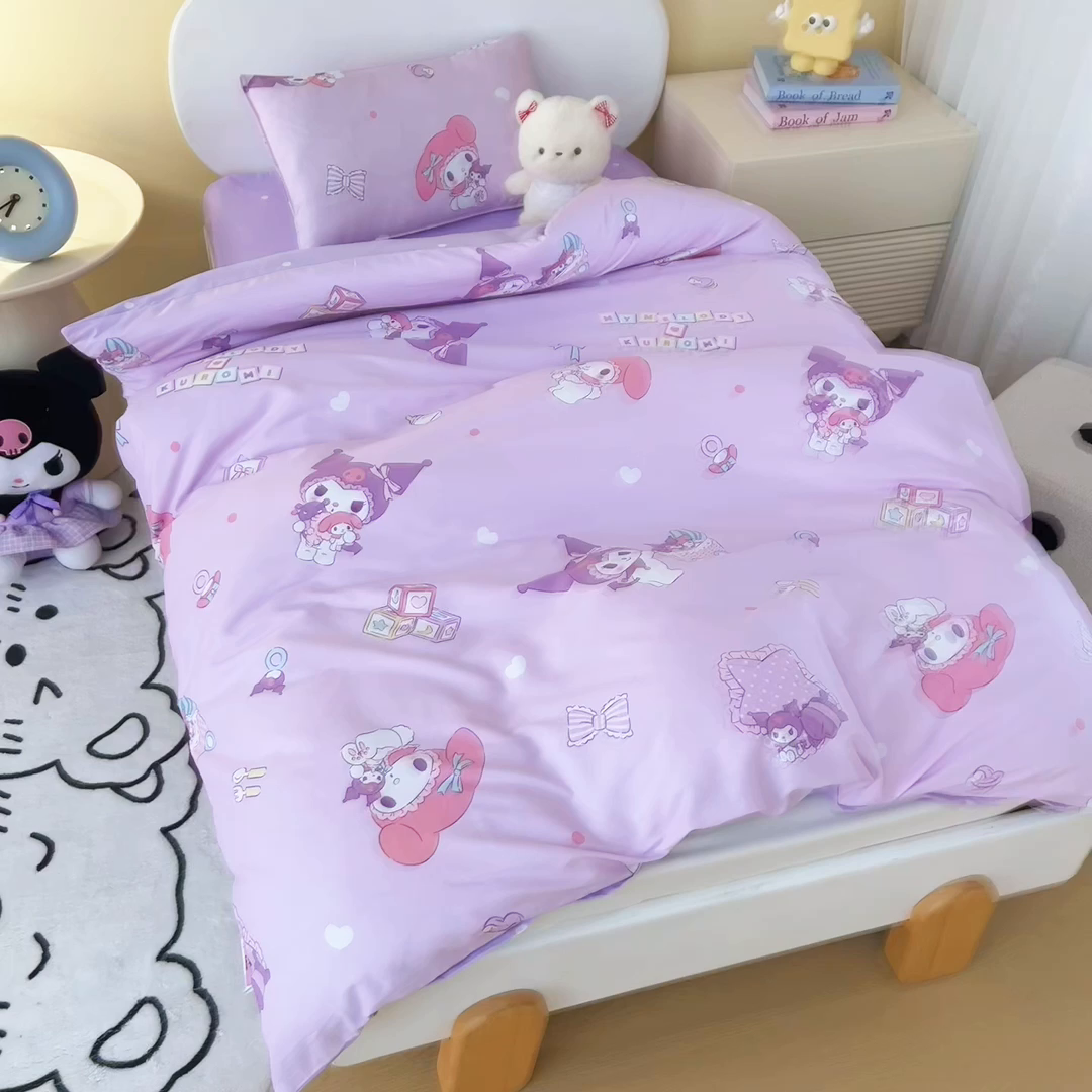 91家纺网 家纺一手货源 找家纺 （总）孩子王家纺 2026新款卡通全棉纯棉正版授权三丽鸥幼儿园套件三件套六件套多件套