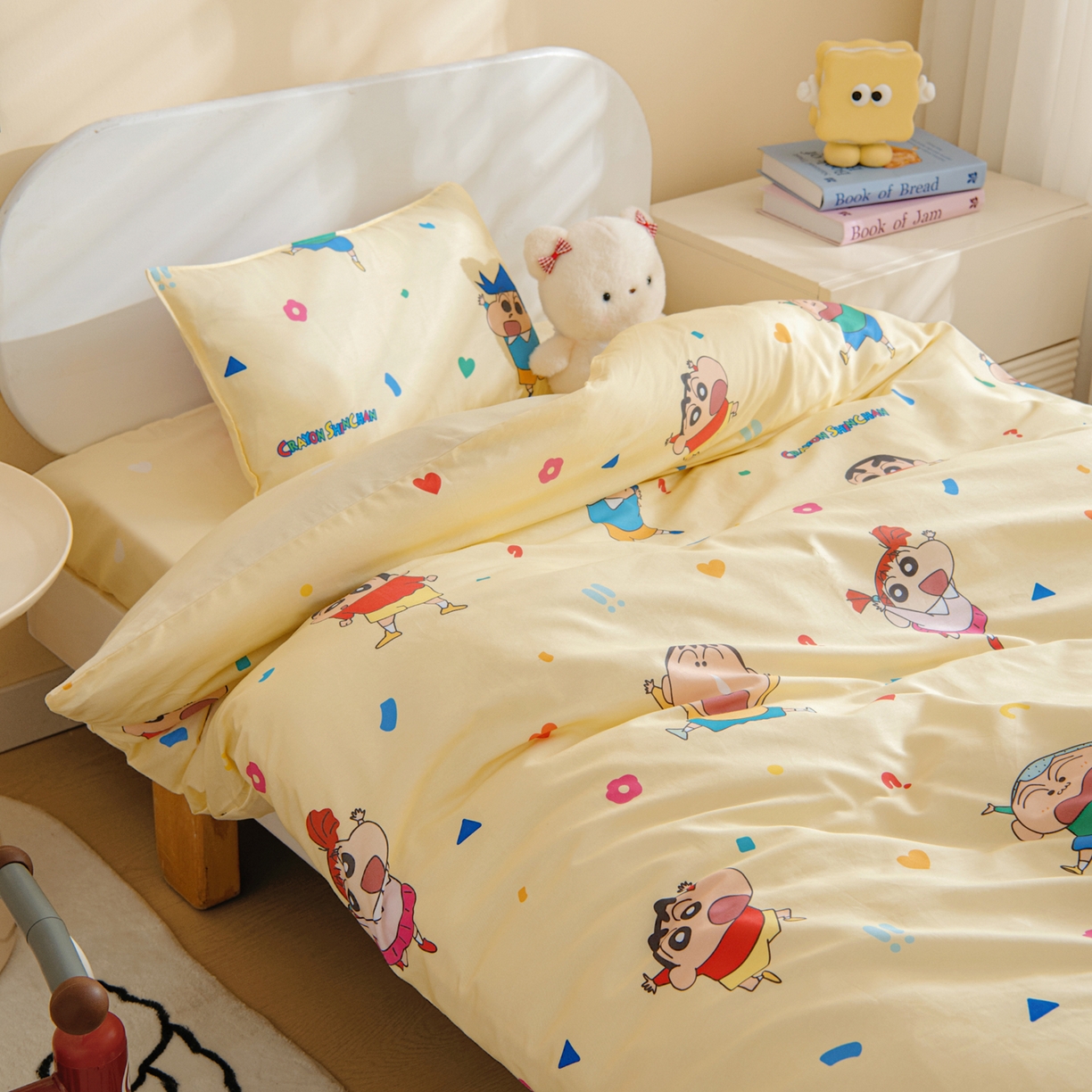 91家纺网 家纺一手货源 找家纺 （总）孩子王家纺 2026新款卡通全棉纯棉正版授权蜡笔小新幼儿园套件三件套六件套多件套