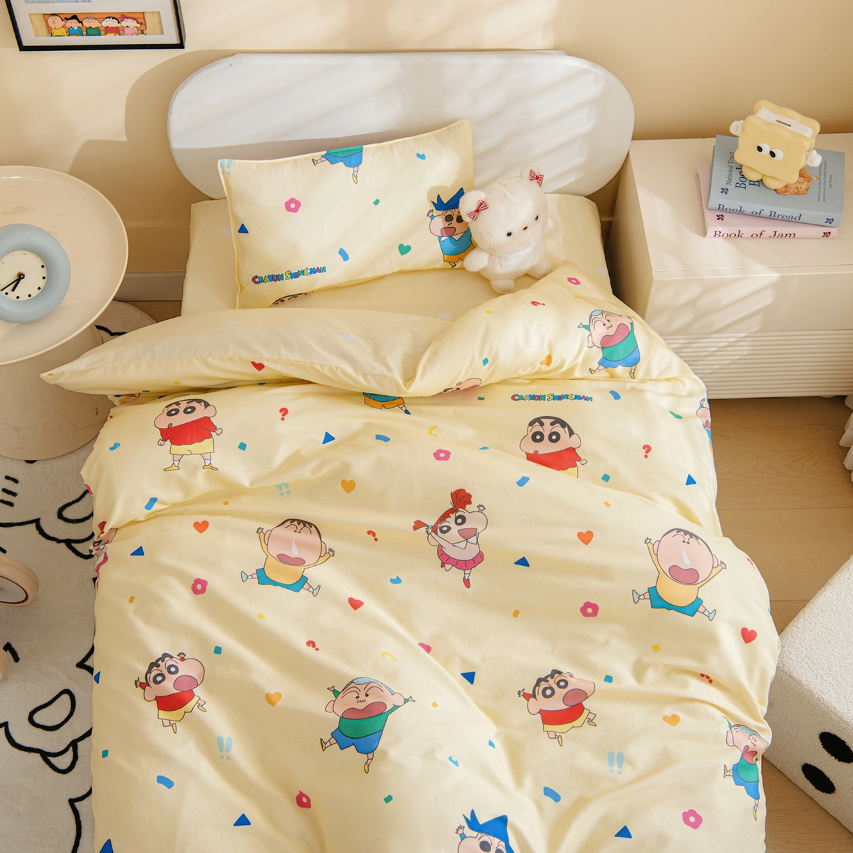 91家纺网 家纺一手货源 找家纺 （总）孩子王家纺 2026新款卡通全棉纯棉正版授权蜡笔小新幼儿园套件三件套六件套多件套