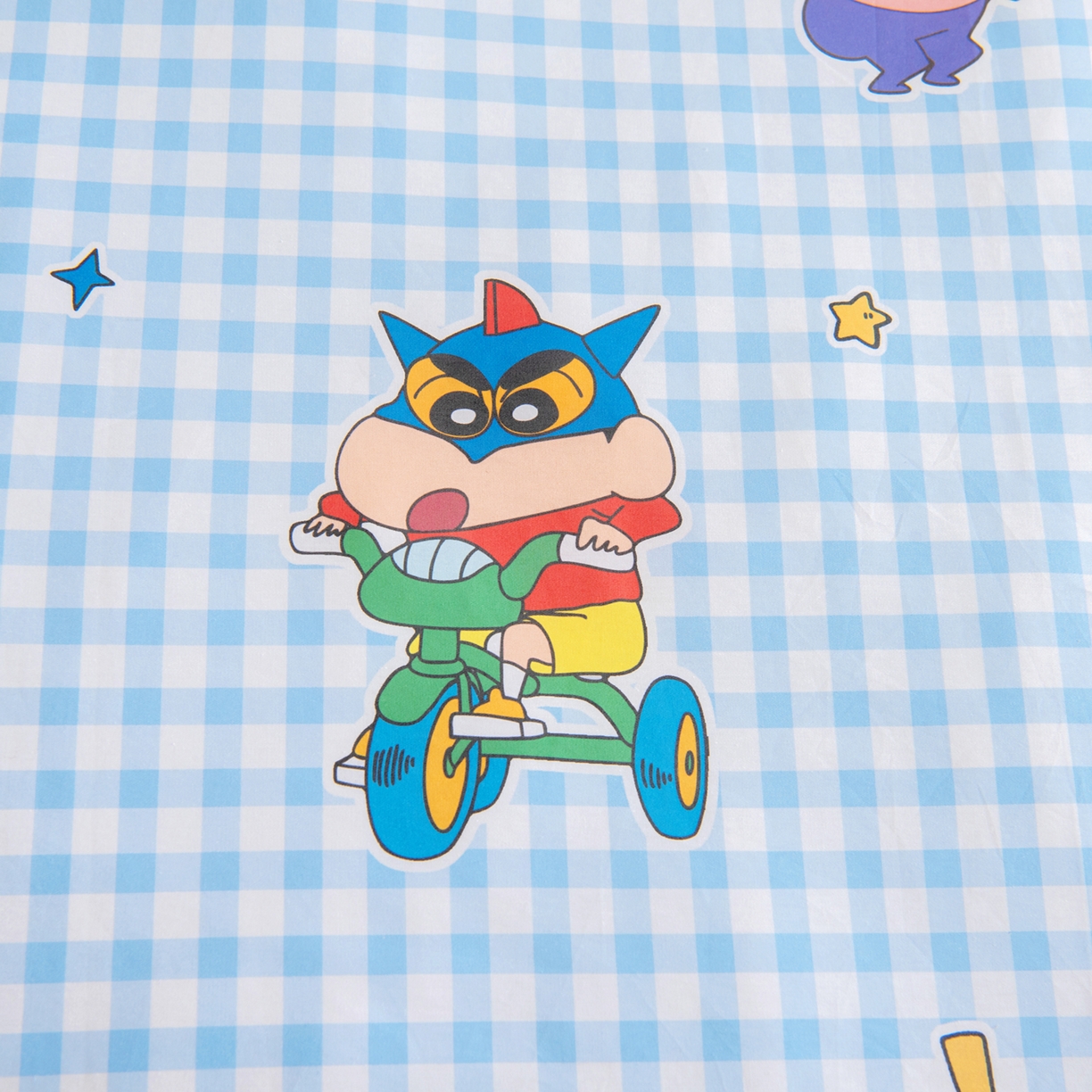 91家纺网 家纺一手货源 找家纺 孩子王家纺 2026新款卡通全棉纯棉正版授权蜡笔小新幼儿园套件三件套六件套多件套 蓝格小新乐园