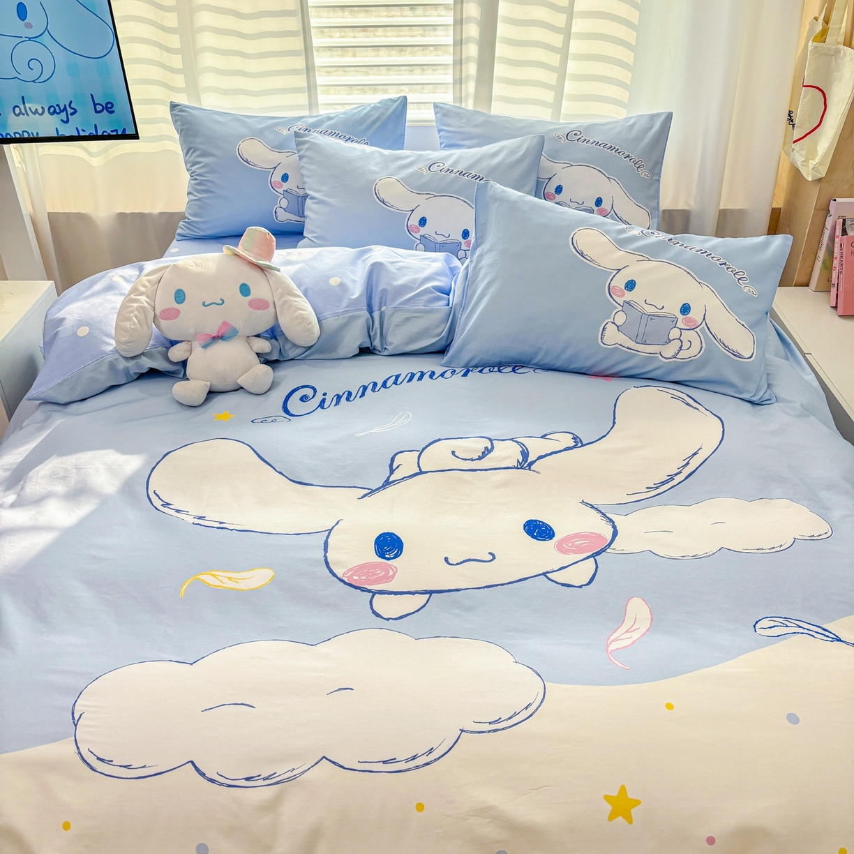 91家纺网 家纺一手货源 找家纺 孩子王家纺 2026新款卡通全棉纯棉正版授权大版三丽鸥系列四件套 欢乐大耳狗