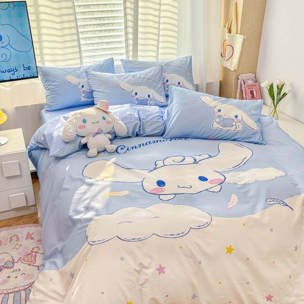 91家纺网 家纺一手货源 找家纺 孩子王家纺 2026新款卡通全棉纯棉正版授权大版三丽鸥系列四件套 欢乐大耳狗