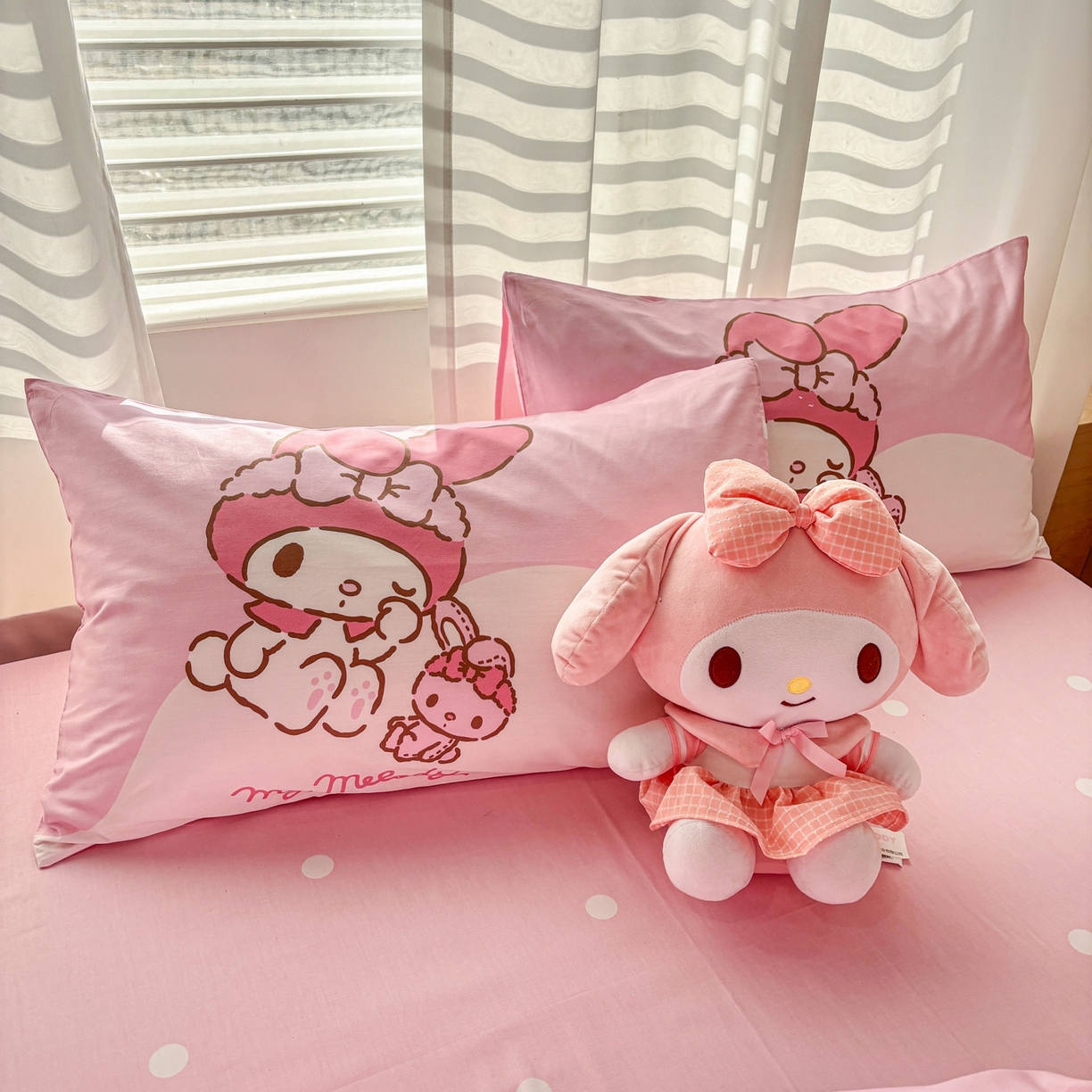 91家纺网 家纺一手货源 找家纺 孩子王家纺 2026新款卡通全棉纯棉正版授权大版三丽鸥系列四件套 草莓美乐蒂